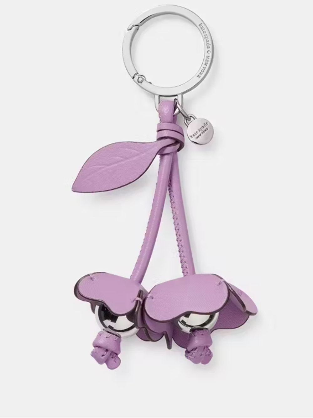 Kate spade Purple Leather Cherries Keychain Charm